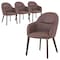Leisuremod Elias Collection Modern Dining Chair in Brown, 4PK EDC21BR-4 - alternate 1
