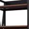 Homeroots 56" Black And Brown Metal and Wood Four Tier Etagere Bookcase 683394 - alternate 3