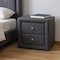 Homeroots 21" Dark Gray Wood Two Drawer Nightstand 489768 - alternate 3