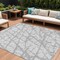 Homeroots 10' X 14' Silver And Gray Abstract Washable Indoor Outdoor Area Rug 614388 - alternate 1