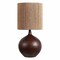 Jonathan Y Abram 22.75" Rustic Bohemian Resin/Metal Round Table Lamp w/ Paper Rope Shade, Dark Brown Wood Finish JYL9203B - alternate 6