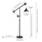 Homeroots 70" Black Reading Floor Lamp With Black Cone Shade 523360 - alternate 3
