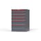 Strong Hold 6 drawer cabinet - (1x 3ft, 3x 5ft, 2x 7ft) - Red accents - Keyed Alike S3044-PPAAS-0601DS - alternate 3