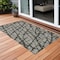 Homeroots 3' X 5' Gray and Black Abstract Washable Non Skid Indoor Outdoor Area Rug 559274 - alternate 1