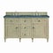 James Martin Vanities Lorelai 60in Double Vanity, Whitewashed Oak w/ 3 CM Parisien Bleu Silestone Top 424-V60D-WWO-FPBL - alternate 1