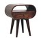 Homeroots 21" Walnut Solid Wood Oval One Drawer Nightstand 651529 - alternate 5