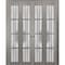Sartodoors Sliding Closet Double Bi-fold Doors, Felicia 3312 Ginger Ash with Frosted Glass, Sturdy Tracks Mol FELICIA3312DBF-GA-96 x 84 (4* 24x84) - alternate 1