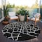 Homeroots 8' Black And Beige Round Abstract Washable Indoor Outdoor Area Rug 601106 - alternate 5