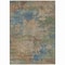 Homeroots 10' X 14' Denim Blue Beige And Copper Abstract Washable Indoor Outdoor Area Rug 630734 - alternate 3