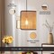Vidalite Mazal 1-Light Pendant with Woven Wicker Shade, Stiched Velvet Detailing, Adjustable Hanging Height CE1009077 - alternate 4