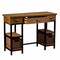 Homeroots 42" Gray And Black Writing Desk With Three Drawers 402069 - alternate 3