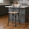 Homeroots 26" Natural and Gray Solid Wood and Iron Counter Height Bar Chair 605930 - alternate 3