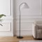 Jonathan Y Devon 60.5" Modern Glam Metal Arc LED Floor Lamp with Pleated Shade, Black/White JYL1148B - alternate 7