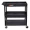 Luxor High Capacity, (2) Tubs, 1 Flat Shelf Cart, 400 lb Load Capacity, 3 Shelves, 35-1/4" L, 18" W EC112-B - alternate 12