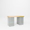 Pucel Pedestal Bench with Drawer & File Cabinet, 60 in W x 30 in D x 34 in H, Putty FDB-3060-W - alternate 1