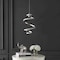 Jonathan Y Whirl 11" 1-Light Modern Minimalist Metal Helix Swirl Abstract Integrated LED Pendant, Silver JYL1704A - alternate 5