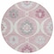Homeroots 8' Pink Blush And Gray Round Medallion Washable Indoor Outdoor Area Rug 589634 - alternate 4