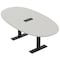 Skutchi Designs 6ft Conference Table With Power Unit | 6 Person Modular Boval Meeting Table | Harmony Series HAR-BOVL-48X72-T.BK-U779-EBLK - alternate 1
