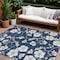 Homeroots 8' X 10' Navy Blue And Ivory Floral Washable Indoor Outdoor Area Rug 599901 - alternate 1