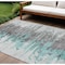 Homeroots 10' X 14' Teal Blue Charcoal And Silver Abstract Washable Indoor Outdoor Area Rug 582415 - alternate 1
