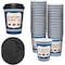 Ecoquality 12oz Insulated Paper Hot Cups With Black Dome Lids New York Greek Design Cups, 50PK EQ12OZANGPCBDL-50 - alternate 1