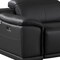 Homeroots 175" Black Italian Leather Reclining Metal USB Sofa 720412 - alternate 7