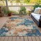 Homeroots 9' X 12' Teal Blue And Copper Abstract Washable Indoor Outdoor Area Rug 631979 - alternate 4