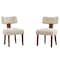 Homeroots Set of Two Ivory and Brown Faux Fur and Solid Wood Dining Side Chairs, 2PK 719667 - alternate 5