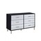 Homeroots 47" Black Silver and Gold Faux Croc Design Six Drawer Double Dresser 486520 - alternate 1