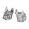 Homeroots Set of Two 6" Silver Metal Dog Decorative Bookends, 2PK 392137 - alternate 1