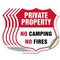Signmission Private Property Shield Sign No Camping, 4 inch X 4 inch, Vinyl Decal, 5PK SHI-D-5PACK-4-441 - alternate 1