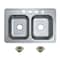 Kingston Brass 33-Inch Stainless Steel Self-Rimming Double Bowl Drop-In Kitchen Sink, 4-Hole with Strainer KGKTD332288 - alternate 1