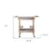 Homeroots 35in Navy Blue White And Natural Rolling Rattan Bar Cart 388948 - alternate 4