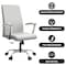 Leisuremod Evander Office Chair in Upholstered Leather and Iron Frame with Swivel and Tilt, White EO20WL - alternate 3
