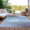 Homeroots 8' X 10' Sky Blue Gray And Ivory Abstract Washable Indoor Outdoor Area Rug 616859 - alternate 4