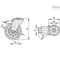 Elesa 449751 Castors steel bracket Vulcanised rubber coating plate bracket and center pass 449751 - alternate 2