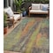 Homeroots 5' X 8' Orange And Teal Blue Abstract Washable Indoor Outdoor Area Rug 616161 - alternate 1