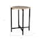 Homeroots 21" Brown Tan and Black Marble and Metal Round End Table 632679 - alternate 5