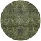 Homeroots 8' Olive Green And Charcoal Round Damask Washable Indoor Outdoor Area Rug 603331 - alternate 7