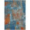 Homeroots 5' X 8' Navy Blue Orange And Ivory Abstract Washable Indoor Outdoor Area Rug 596879 - alternate 3