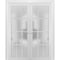 Sartodoors Solid French Double Frosted Glass Doors 12 Lites, Felicia 3312 White Silk, Single Regural Panel Fr FELICIA3312DD-WS-56 - alternate 1
