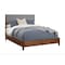 Homeroots Brown and Gray Solid Wood And Linen Queen Bed Frame 524794 - alternate 5