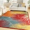 Homeroots 5' X 7' Orange Yellow Red Blue And Green Palm Leaf Indoor Outdoor Area Rug 550357 - alternate 4