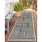 World Rug Gallery Contemporary Stripe Weather Resistant Reversible Indoor/Outdoor Rug 2 ft x 7 ft Black WR113BLACK2X7 - alternate 1