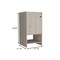 Homeroots 18" Light Gray Wood Freestanding Single Door Bathroom Vanity With White Sink 478247 - alternate 2