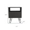 Homeroots 22" Black Wood One Drawer Nightstand 478272 - alternate 2