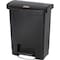 Rubbermaid Commercial Slim Jim Resin Step-On Container, Front Step Style, 8 gal, Black 1883609 - alternate 1