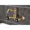 Kingston Brass Two-Handle Wall Mount Bridge Kitchen Faucet, Brushed Brass KS1267PKX - alternate 3