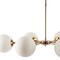 Homeroots Gold Sputnik Six Light Frosted Metal Dimmable Chandelier With White Shades 611341 - alternate 2