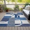 Homeroots 3' X 5' Blue And Ivory Geometric Washable Indoor Outdoor Area Rug 612569 - alternate 4